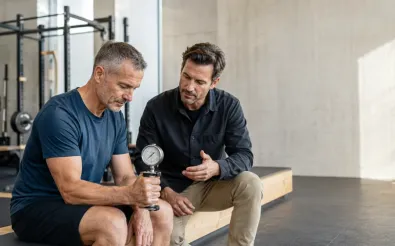 Handkraftmessung im Trainingsraum