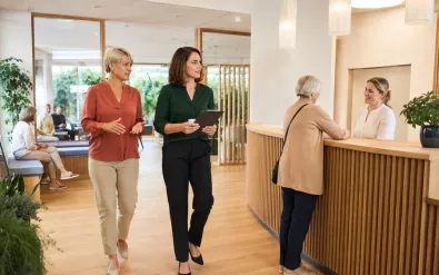 Abstimmung im Empfangsbereich einer Gesundheitseinrichtung