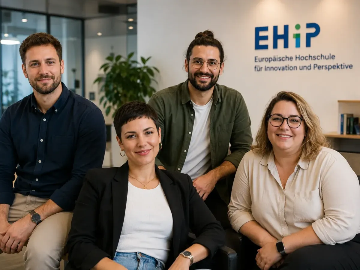 Mitarbeitende der EHiP-Studienberatung im Büro der Hochschule